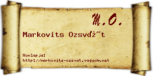 Markovits Ozsvát névjegykártya